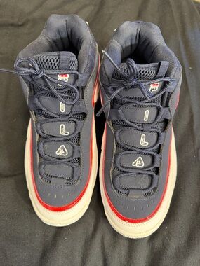 Fila Kids Navy and Red High-Top Sneakers